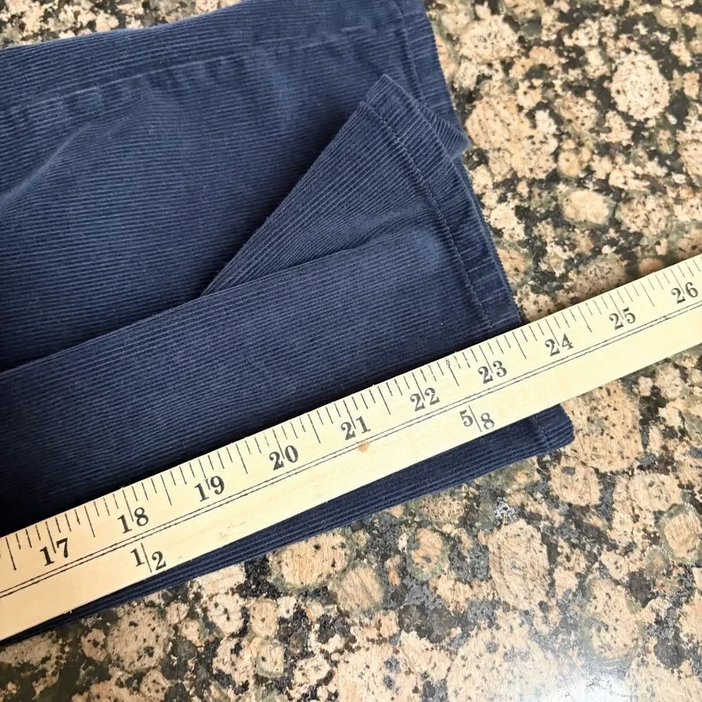 J.Crew Cropped Wide Leg Corduroy Pants Women’s Size 29P Blue High Rise
